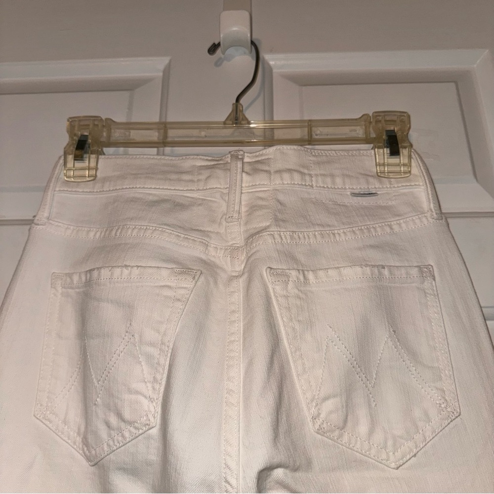 Mother Superior white lace up fly dazzler ankle chew high rise skinny jeans 25 - Picture 9 of 16